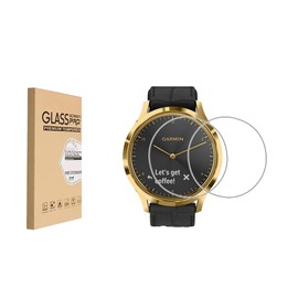 (2 Pack) Screen Protector for Garmin Vivomove HR Tempered Glass，9H Hardness Anti Scratch，Bubble Free，Case Friendly Easy Installation