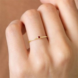 Titayen Birthstone Rings for Women Non Tarnish Trendy Stackable Birthstone Ring Non Tarnish Gold Birth Stone Rings Gifts Jewelry for Mothers Daughter Birthday Bridesmaid (January, 7)