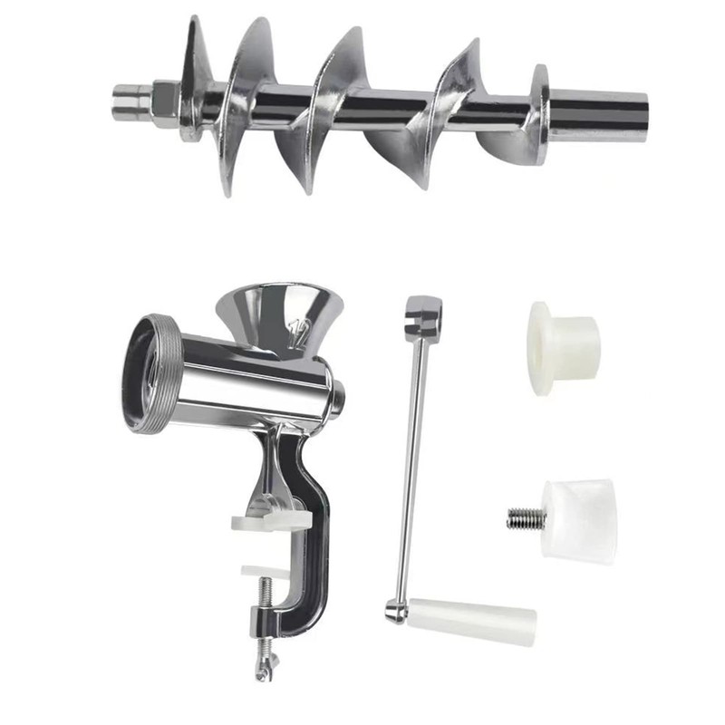 Manual Meat Grinder, Stainless Steel Blade Spiral Shaft Multifunctional Meat