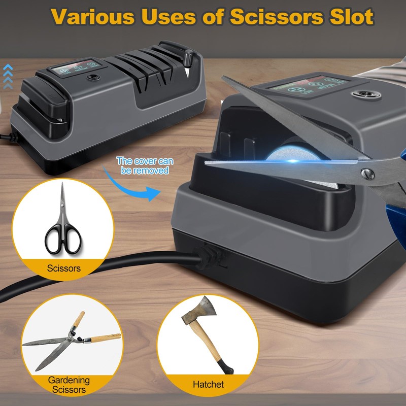 Electric Knife Sharpener, 5 in 1 Multifunctional 3-Speed Variable Professional