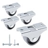 SKIR'CO Pack of 4 Small 25 mm Furniture Castors Grey