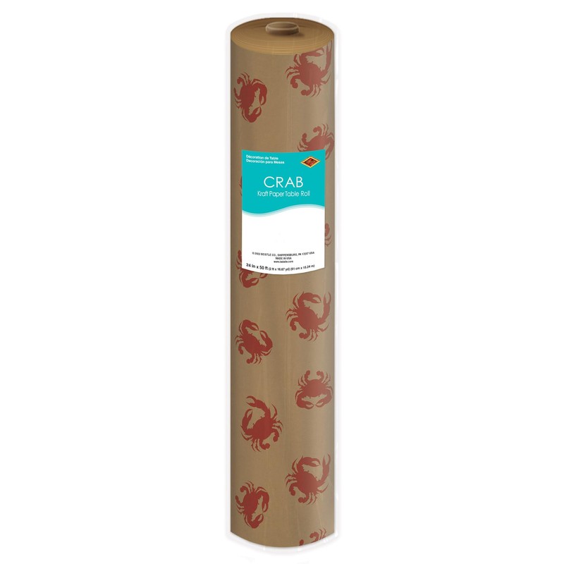 Beistle Crab Kraft Paper Table Roll Multicolor