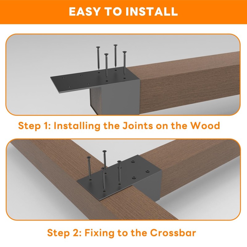 YEOOE 6 Pack Pergola Brackets 4x4 (Actual: 3.5x3.5 Inch), Rafter