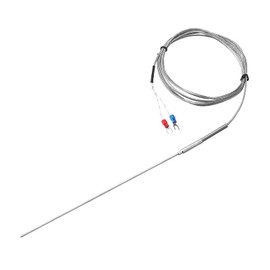 QUARKZMAN K Type Thermocouple Temperature Sensor Probe 2 x 200 mm 6.6 ft Wire 0 to 1000 °C (32 to 1832°F) Stainless Steel