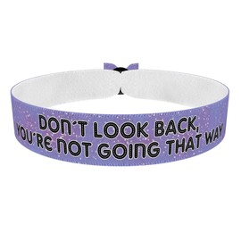 Dont look back - Stoffarmband aus Satin - Motivationsarmbänder - Wasserfest & langlebig - Positive Gedanken - Selbstvertrauen stärken - Geschenkideen für Frauen & Männer