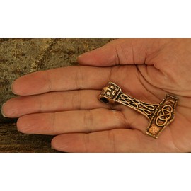 Kiss of Leather Large Thor's Hammer Pendant Bronze No. 77A, Bronze, No Gemstone