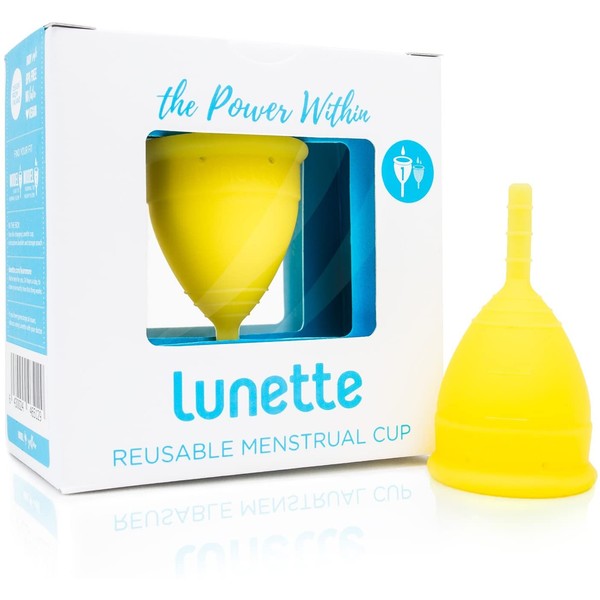 Lunette Menstrual Cup - Yellow - Reusable Model 1 Menstrual Cup for Light Flow