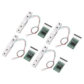 QUARKZMAN Set of 4 Digital Load Cell Weight Sensor 10 kg + HX711 Module Weighing Sensor 24 Bit Precision A/D Dual Channel for DIY Portable Electronic Kitchen Scale Kit