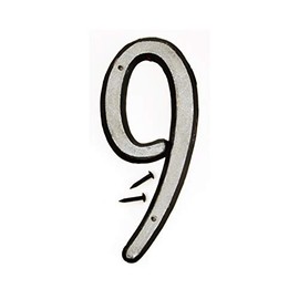 Hy-Ko 4” Classic Black Reflective Plastic House Number, Modern Raised Numbers for Exterior House, Durable Convenient Marking for Home Address with Included Mounting Hardware for Simple Installation