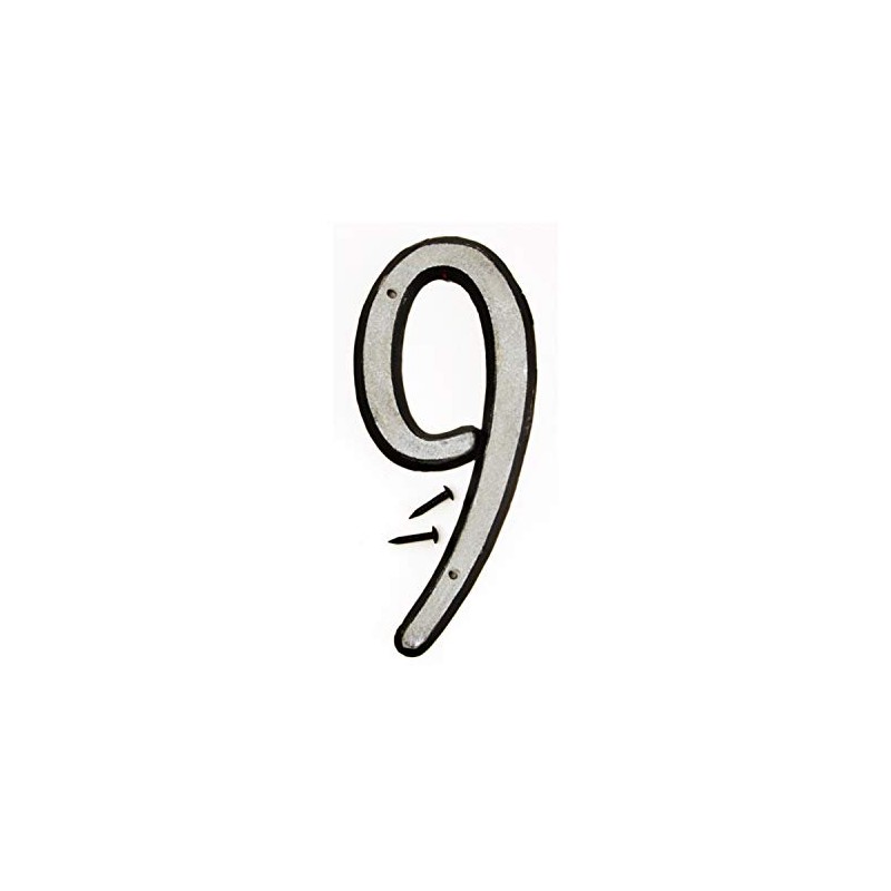 Hy-Ko 4” Classic Black Reflective Plastic House Number, Modern Raised