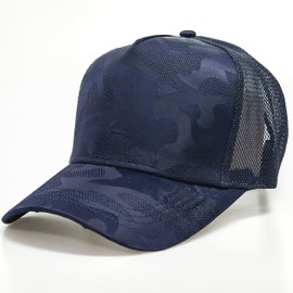 Rf Cap, Large Size, Hat, Men's, Mesh, Deep, 23.6 - 25.6 inches (60 - 65 cm), Unisex, Stylish, Cool, Brim Length, Popular,, blue