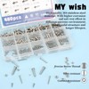 480pcs M2 M3 M4 304 Stainless Steel Metric Screws Assortment