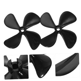 WOONEKY 1 Pair Four Blade Propeller Boat Air Screw Boat Parts and Accessories Boat Repairing Tool Plastic Propeller for Boat Boat Propeller Boat Air Screw with Pole Black
