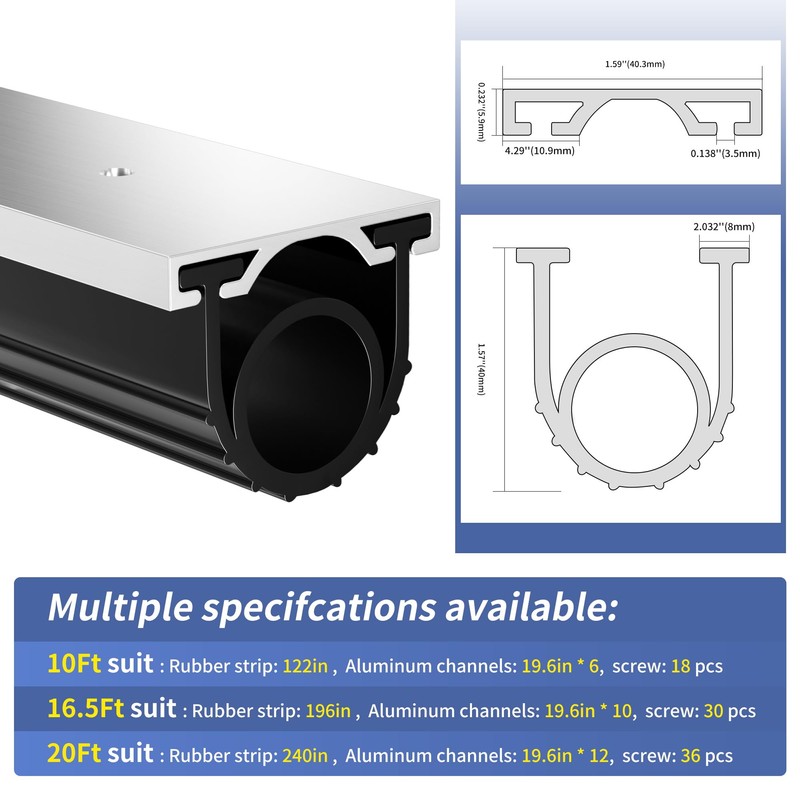 Bikykose Universal Garage Door Bottom Seal Kit - 20FT Weatherproof