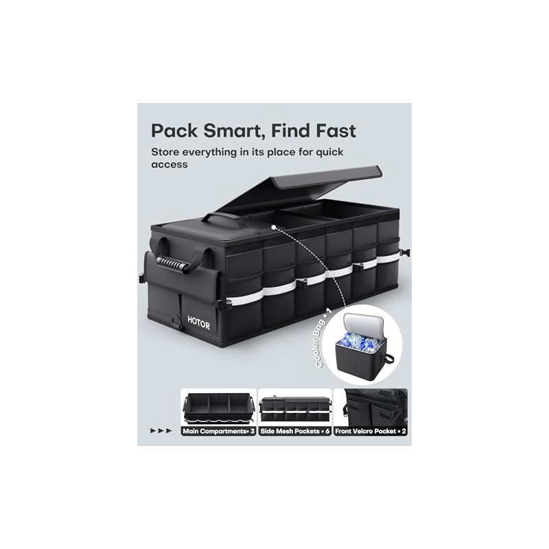 HOTOR Car Trunk Organizer - Trunk Organizer for SUV with