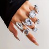 DZSYJKTM Sparkly Silver Chunky Crystal Rings Set for Women, Statement
