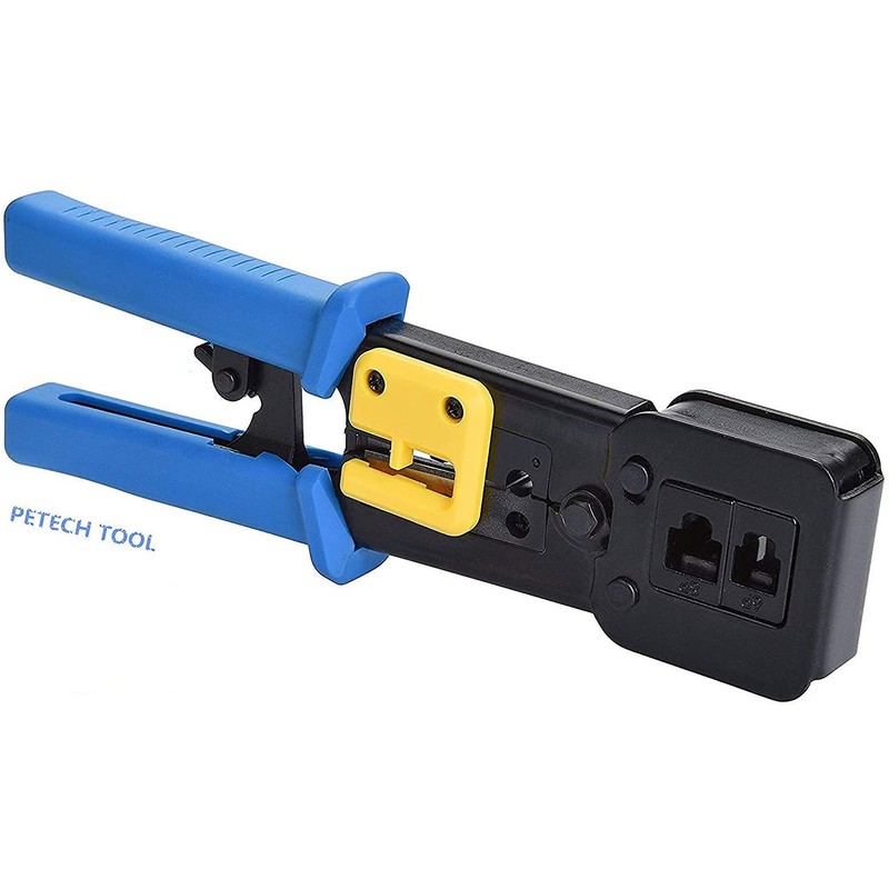RJ45 Crimp Tool with Cat6 Pass through Shielded/transparent Connectors 20PCS