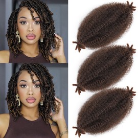 SIXERSI Afro Spring Twist Hair 12 Inches Marley Twist Braiding Hair Extensions T30 Ombre Cuban Twist Marley Hair Island Micro Springy Afro Kinky Twist Crochet Hair Braiding