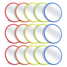 yisncka 15 Pcs Small Mirrors for Kids Unbreakable Shatter Proof Mirror 4.8 x 4.8 Inches Round Plastic Safe Shatter Proof Mirrors for School Classroom Bathroom DIY Crafts (Bright Colors)