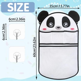 Bath Toy Storage, Cute Bath Toy Net 35 x 60 cm, Bath Toy Storage for Children, Toy Net Bath Net with 2 Suction Cup Hooks, Bathroom Toy Organiser (Black)