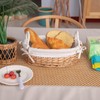 Wicker Bread Basket with Removable White Liner，Serving Bread Basket For