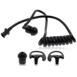 AUTOKYA Pair Black Accoustic Ear Tube Black Medium Earmold for Police Radio Earpiece