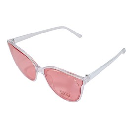 Komonee Sunglasses Square Clear Frame Pink Lens Tint Glasses Designer Mens Womens UV400 Protection Classic Retro Shades