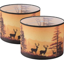 Lamp shades Set of 2,Medium Fabric Lampshades for Table Lamps, Floor Lamps, 13" Top x 13" Bottom x 10" High (Spider Fitter) Hand Crafted Replacement Lampshades,Lamp Shade Harp Holder Not Included