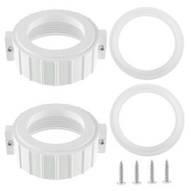 （White） 2PCS Pump Union Split Nut Repair Kit for Hot Tub Parts Pump Union 2" MBT - 0121109020 400-5301 Spa hot tub Split nut Pair w/Screws