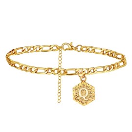 A 26-Letter Anklet, Fashionable And Simple, Suitable For Beach Parties And As A Back-To-School Gift For FriendsColor: Gold Q