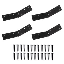 Heavy Duty Gate Hinges, Black Door Hinge with Screws, Adjustable Hardware Gate Hinge Kit,Durable Barn Door Hinges for Wooden Fences Yard Gate 4pcs
