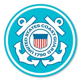 Coast Guard Large Seal Sticker by Magnet America is 11.5" x 11.5" Made for Vehicles, Laptops, and Refrigerators