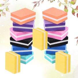 Healvian 63pcs Mini Sponge Nail File Double-sided Polishing Tool for Manicure Pedicure Compact Bean Curd Shape Nail Buffer for Home Salon Use