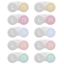 10 Pack Contact Lens Case Box, Mini Transparent Contact Cases Bulk in 5 colors, Colorful Bulk Box Holder Container Cute Contact Lenses Case Leak-proof, Eye Contact Case for Home and Travel