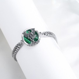 XIXLES Saint Michael Bracelet 925 Sterling Silver Archangel St.Michael Medal Bracelet Saint Michael Amulet Jewelry for Men with Box