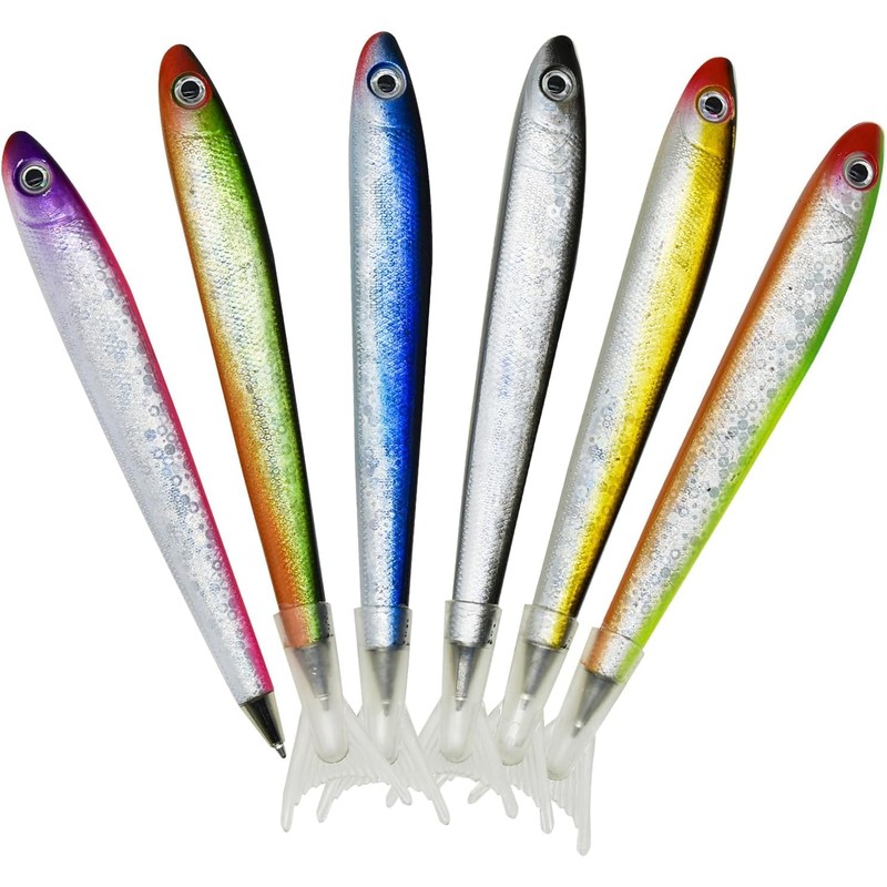 Maydahui Cute Ocean Fish Oil-Based Ballpoint Pen, Set of 6,