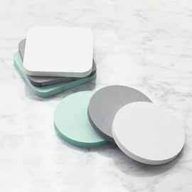 Neo-268S-GY Lava Stone Coaster, Lava Stone Coaster, Chicac, Square, Lava Stone Coaster, Diatomaceous Earth, New Material Alternative to Diatomaceous Earth, Non-Asbestos, Inspected, Coasters 3.5 inches (9 cm), Water Absorbent, Quick Drying, Clean, Cute, S