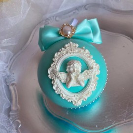 jelanny 1 Christmas Ornament gift Turquoise aqua teal Shabby Chic Decor Angel Decoration