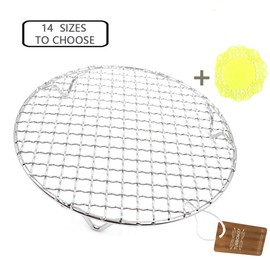Turbokey Wire Steaming Cooling Rack and Baking Barbecue Rack with Legs Dia 8.9" Stainless Steel Cross Wire for Air Fryer Instant Pot Pressure Cooker Canning Dutch Oven (225mm/8.9")