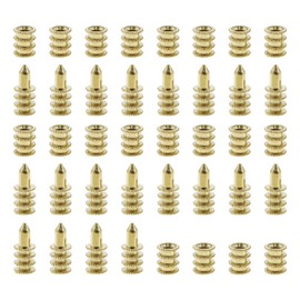 YINETTECH Pack of 20 Table Bolts Sleeve Connectors Table Leaf Dowel Pins with Sockets Zinc Alloy Table Top Sheet Alignment Pins for Wooden Furniture Cabinet Table Chair
