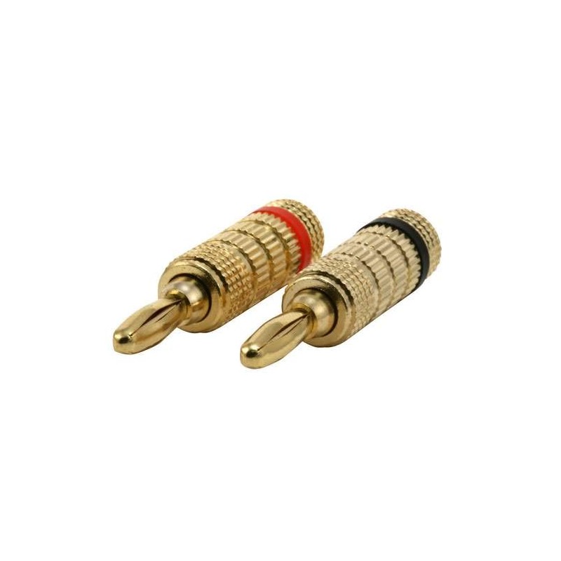 Monoprice 24k Gold Plated Speaker Banana Plugs, Closed Screw Type