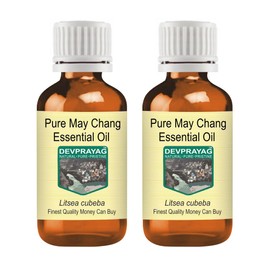 Devprayag Pure May Chang Essential Oil (Litsea cubeba) Natural Therapeutic Grade Steam Distilled (Pack of Two) 100ml X 2 (6.76 oz)