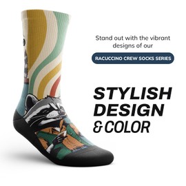 Outway Racuccino Crew Socks for Men & Women, Moisture-Wicking Athletic Crew Socks for Women with Arch Support, Machine Washable & Durable Y-Stitch Heel Mens Crew Socks, Size S/M