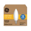 GE Ultra Bright LED Light Bulbs, 100W, Soft White Candle