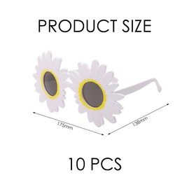 ZBHDEYG Pack of 10 Daisy Sunglasses Multicolour Retro Nature Festival Costume Glasses