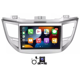 Android 13 Car Stereo Radio for Hyundai Tucson 2015-2019, 4+64G.9 Inch Touch Screen Radio with Wireless CarPlay, Android Auto, Mirror Link Double DinCar Radio SWC Backup Camera MIC