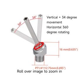DCYCBTH Inclined High-Pressure Cooling Nozzle * 5PC. Installation Thread 1/4" PT 10/30/50mm 304 Material, Suitable for CNC Machine Tools, Lathe Water Spray Jet Cooling.（HTAP-1/4-50)