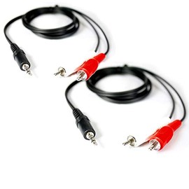 2x AV Link 3.5mm Male Stereo Jack to 2x Male RCA Phono 1.2m