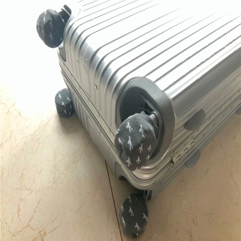 DraCra 8 Pack Luggage Wheel Cover Socks Full Wrap Fabric