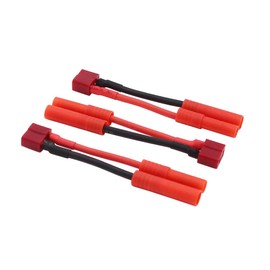 BDHI 3pcs T Plug Female to HXT 4.0mm Male Bullet Connector Adapter Cable - 14awg 5cm Wire(B143-3)